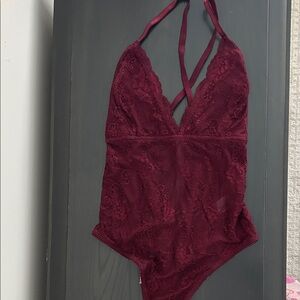 Garage Burgundy Lace Bodysuit